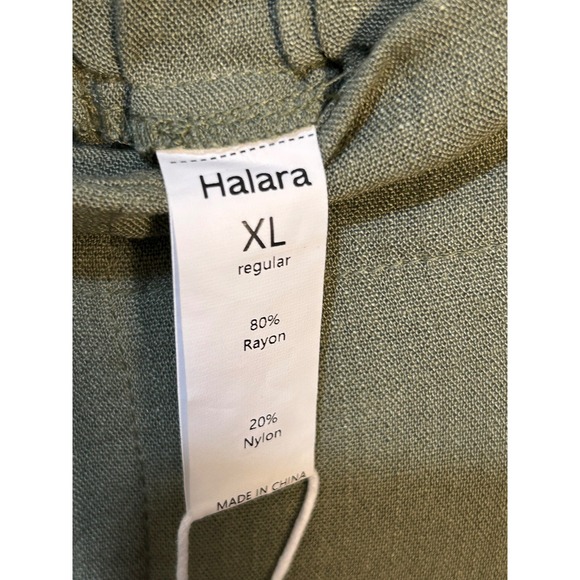 Halara Wide Leg Culotte Pants Olive Green Women's XL Polyester Blend Cropped - Picture 5 of 6
